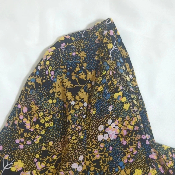 Urban Outfitters Paulina Floral Square Neck Romper, Color Black/Yellow Size SP - Picture 6 of 15